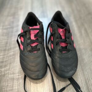 Adidas Kids Black and Pink Soccer Cleats